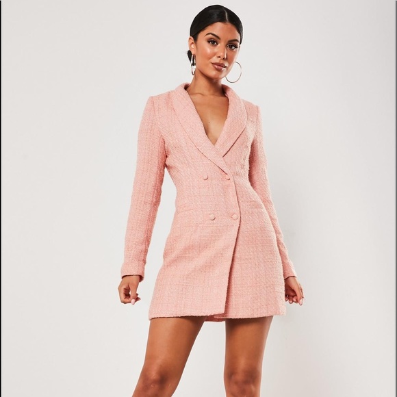 pale pink blazer dress